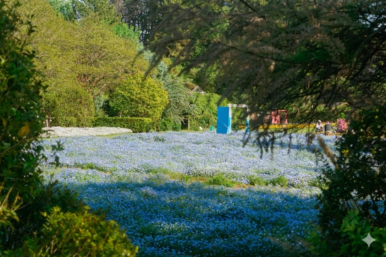 ネモフィラ畑の遠景